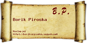 Borik Piroska névjegykártya