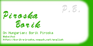 piroska borik business card